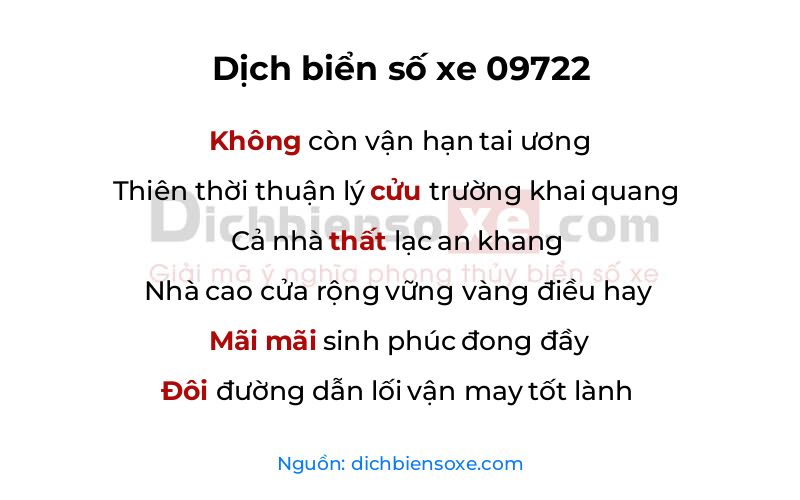 Dịch thơ biển số 09722