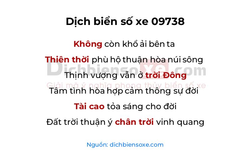 Dịch thơ biển số 09738
