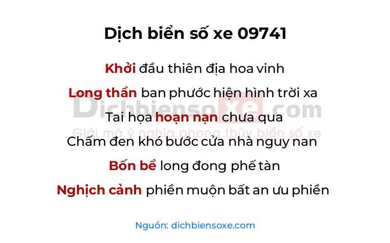 Dịch thơ biển số 09741