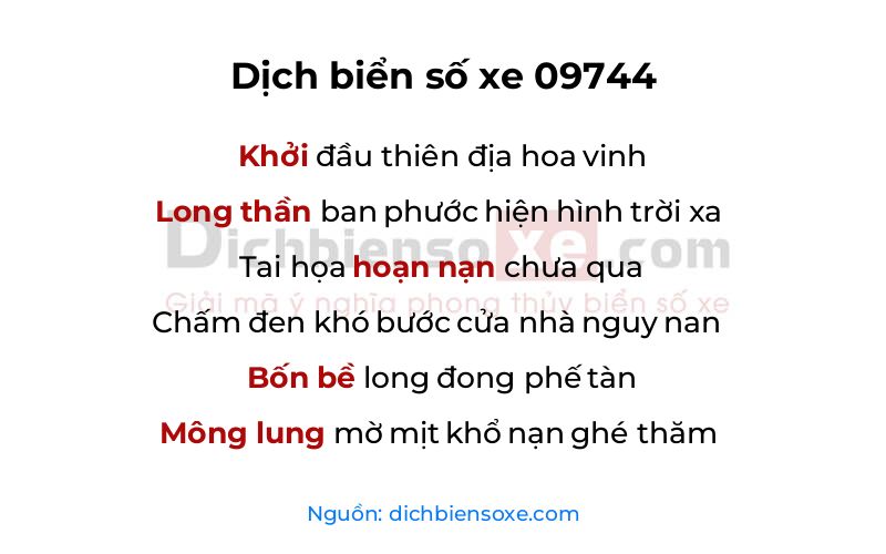 Dịch thơ biển số 09744