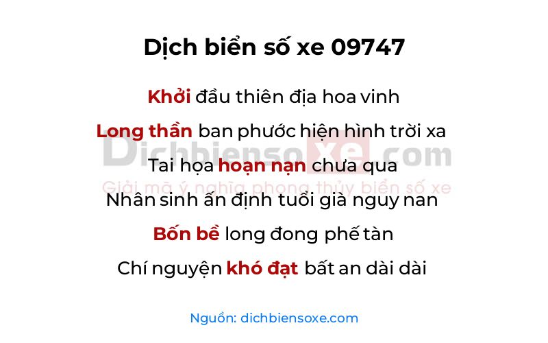 Dịch thơ biển số 09747