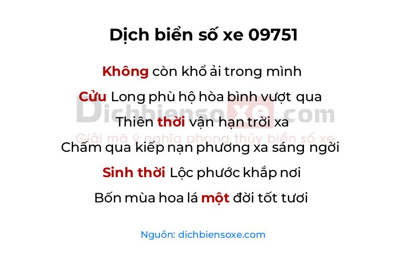 Dịch thơ biển số 09751