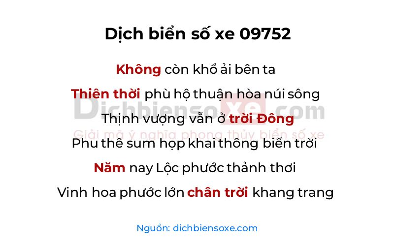 Dịch thơ biển số 09752
