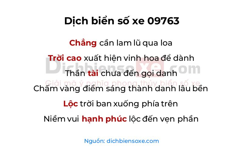 Dịch thơ biển số 09763