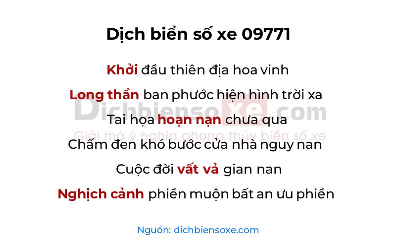 Dịch thơ biển số 09771
