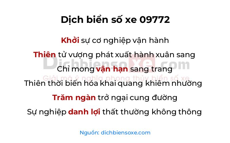 Dịch thơ biển số 09772