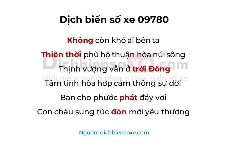 Dịch thơ biển số 09780