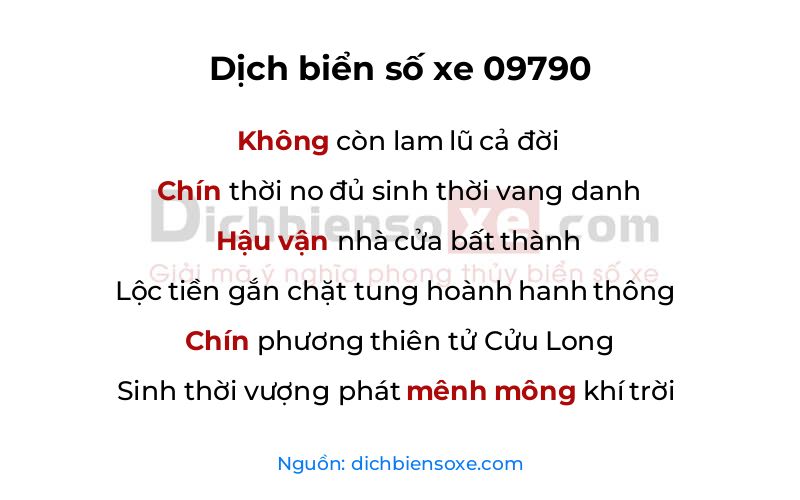 Dịch thơ biển số 09790