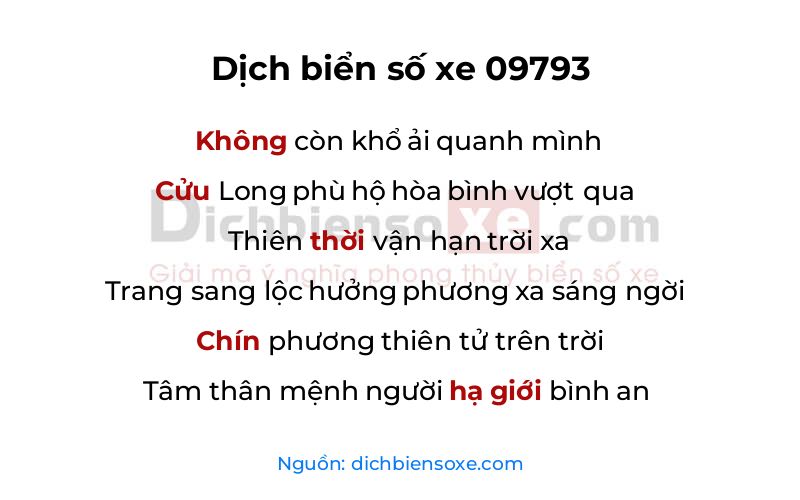 Dịch thơ biển số 09793