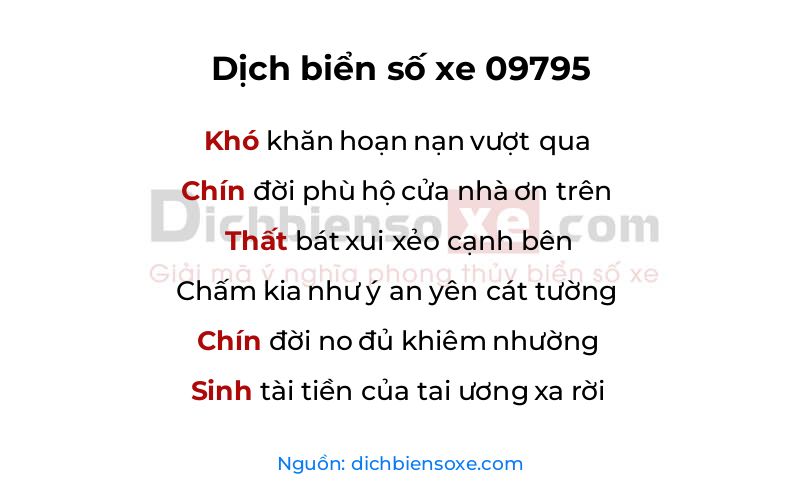 Dịch thơ biển số 09795