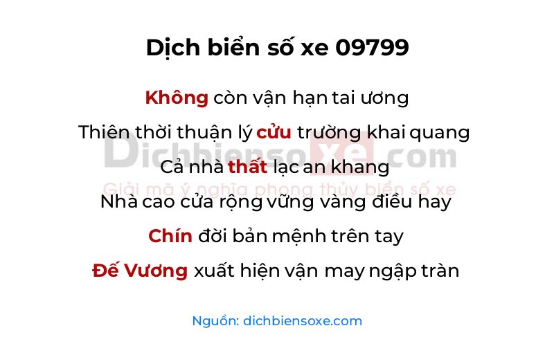 Dịch thơ biển số 09799