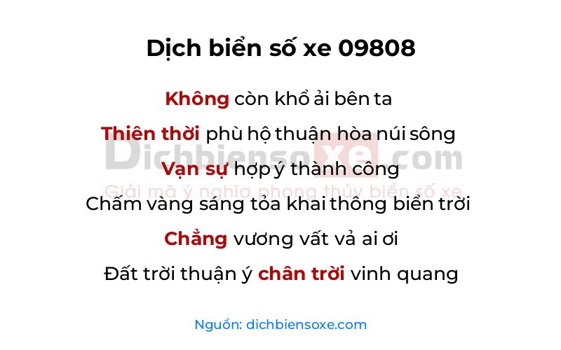 Dịch thơ biển số 09808