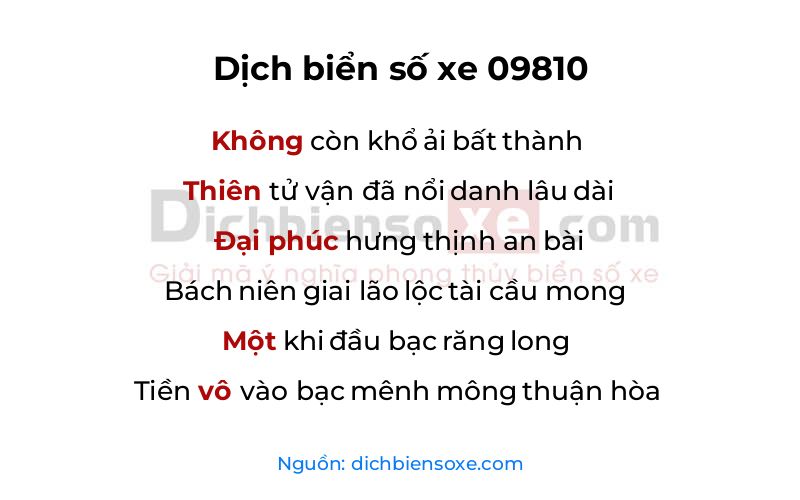 Dịch thơ biển số 09810