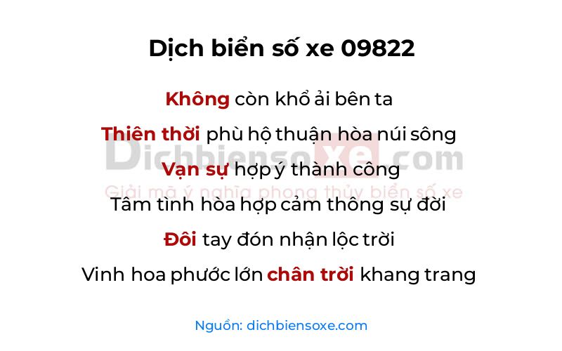 Dịch thơ biển số 09822