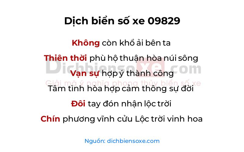 Dịch thơ biển số 09829