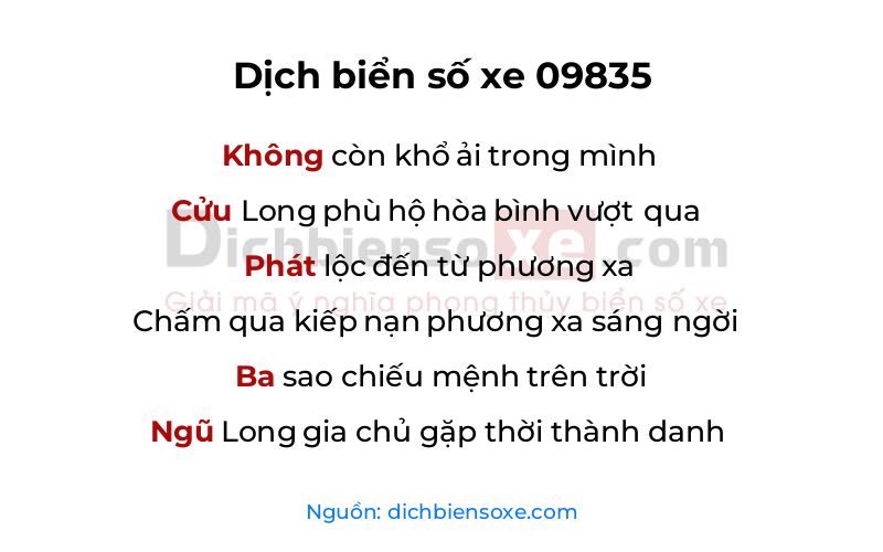 Dịch thơ biển số 09835