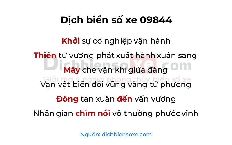Dịch thơ biển số 09844