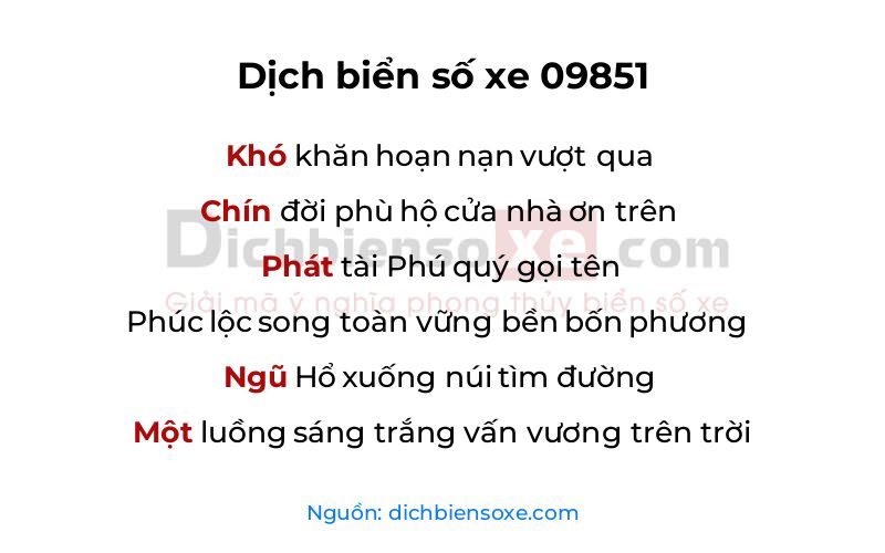 Dịch thơ biển số 09851