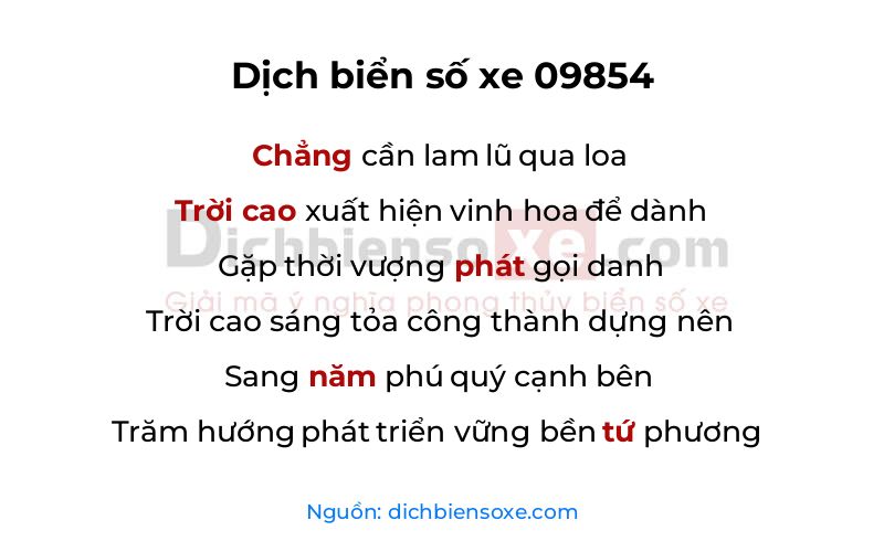 Dịch thơ biển số 09854