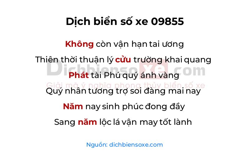 Dịch thơ biển số 09855