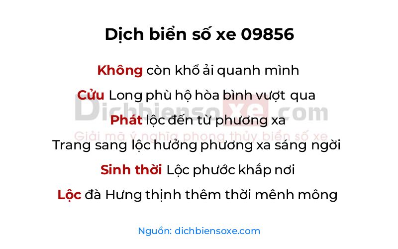 Dịch thơ biển số 09856