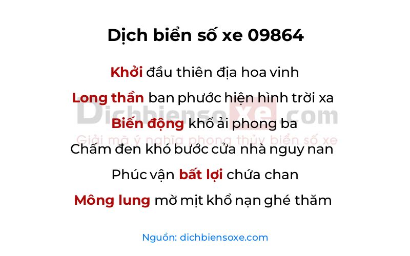 Dịch thơ biển số 09864