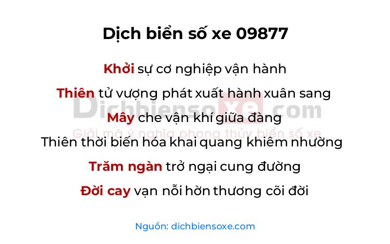 Dịch thơ biển số 09877