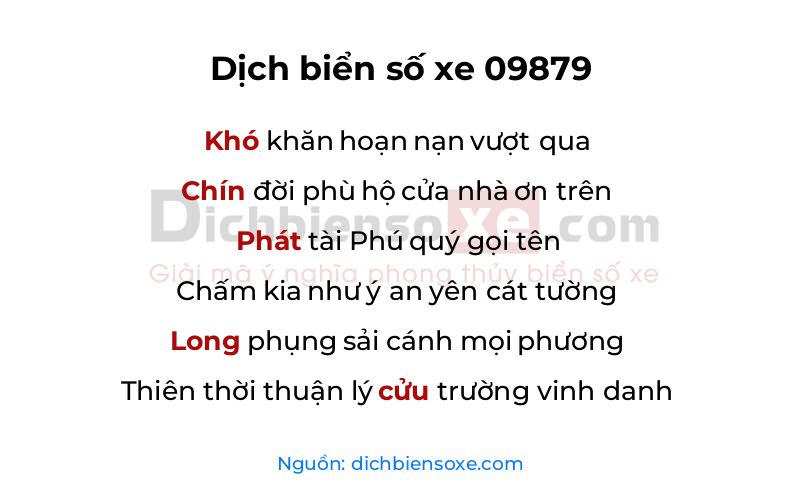 Dịch thơ biển số 09879