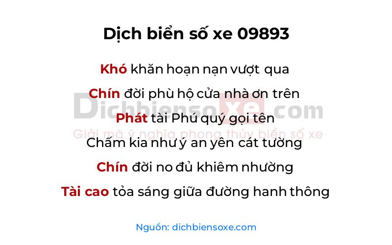 Dịch thơ biển số 09893