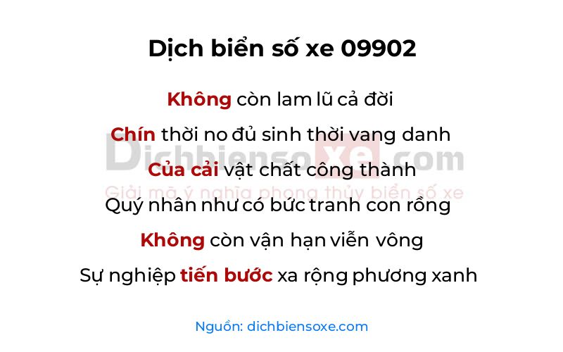 Dịch thơ biển số 09902