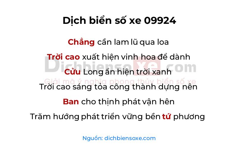 Dịch thơ biển số 09924