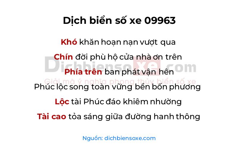Dịch thơ biển số 09963