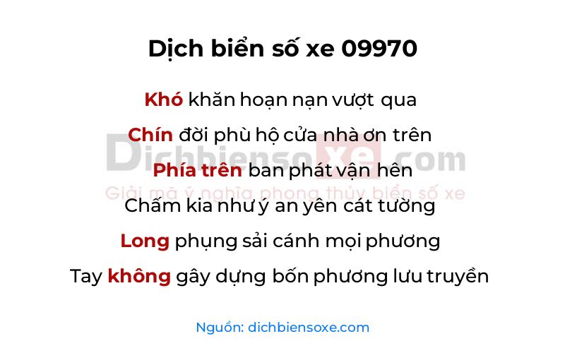 Dịch thơ biển số 09970