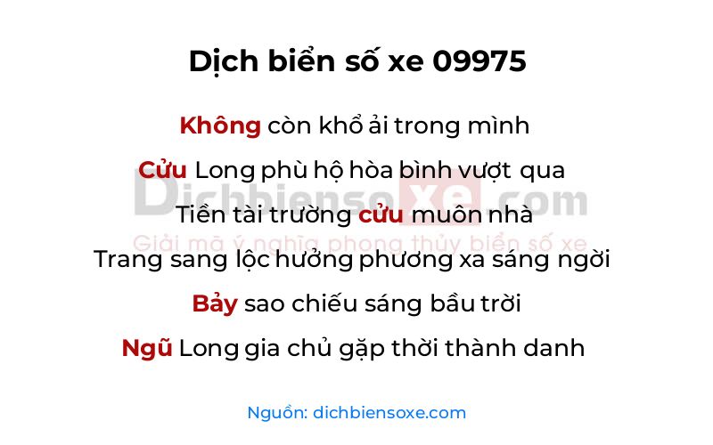 Dịch thơ biển số 09975