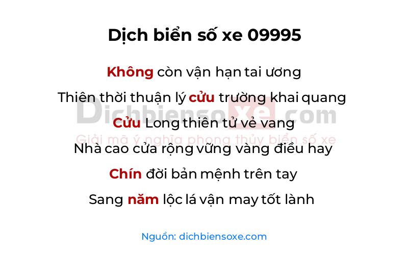 Dịch thơ biển số 09995