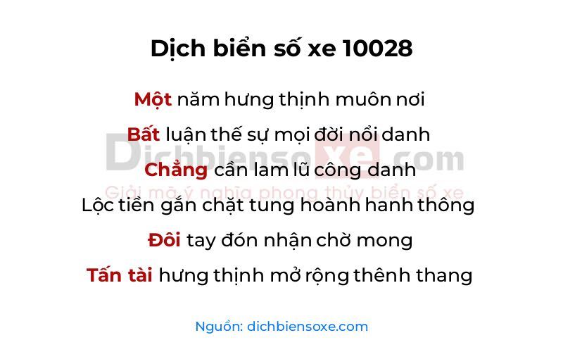 Dịch thơ biển số 10028