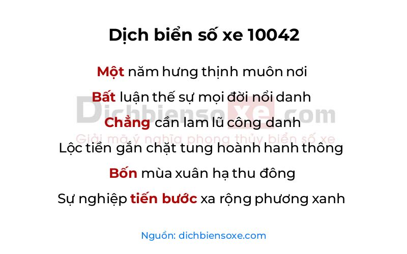 Dịch thơ biển số 10042