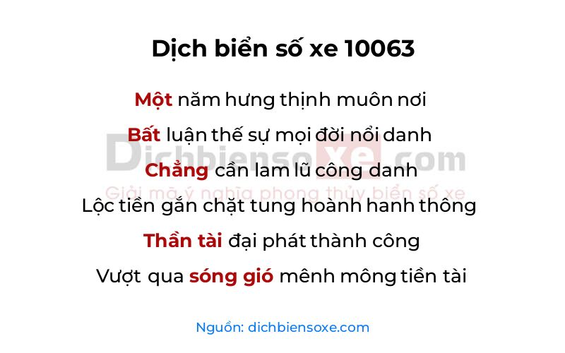 Dịch thơ biển số 10063