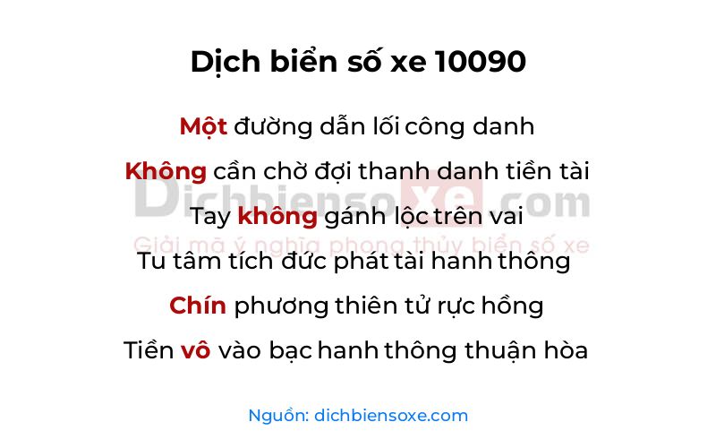 Dịch thơ biển số 10090