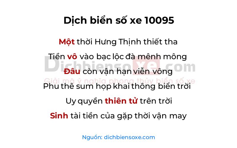 Dịch thơ biển số 10095