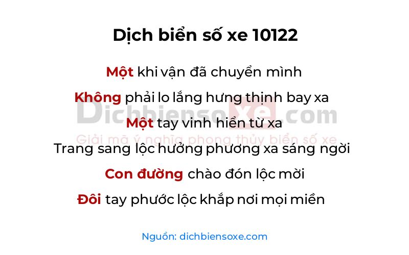 Dịch thơ biển số 10122