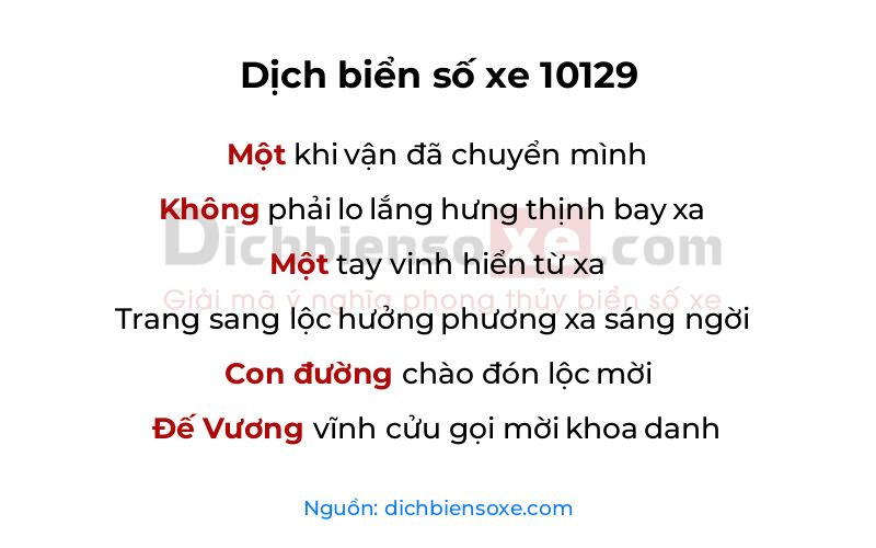 Dịch thơ biển số 10129