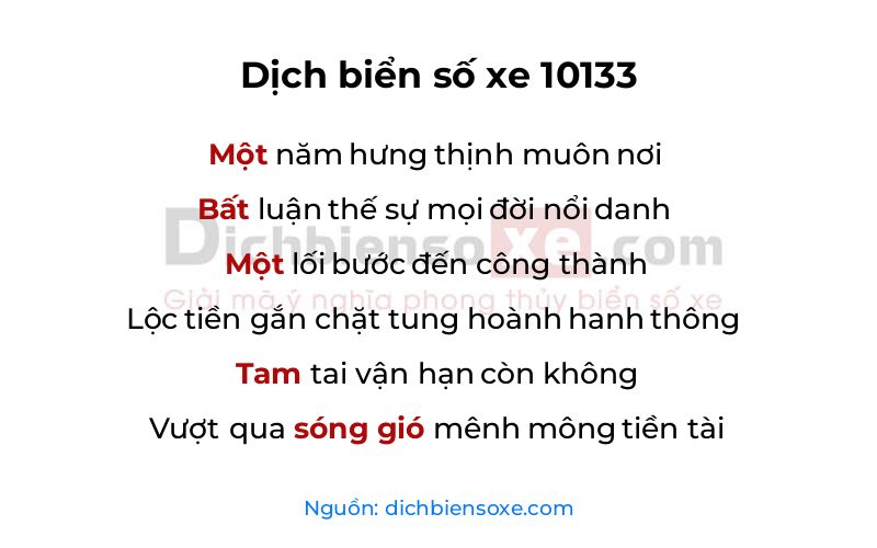 Dịch thơ biển số 10133