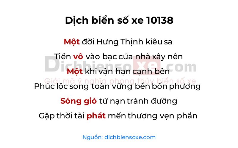 Dịch thơ biển số 10138