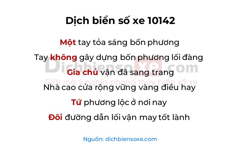 Dịch thơ biển số 10142
