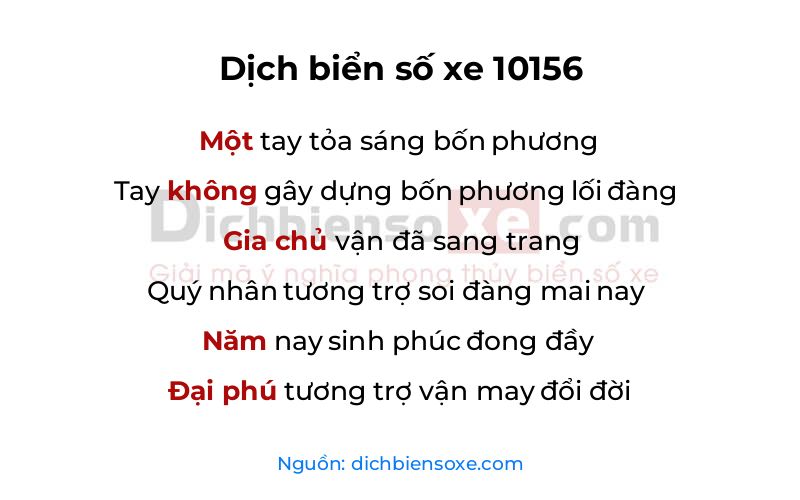 Dịch thơ biển số 10156