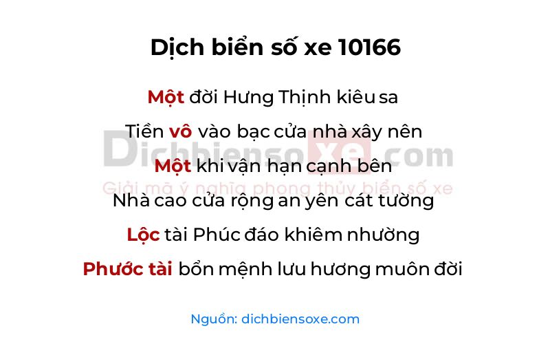 Dịch thơ biển số 10166