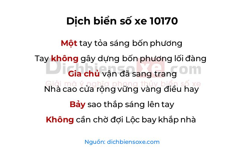 Dịch thơ biển số 10170
