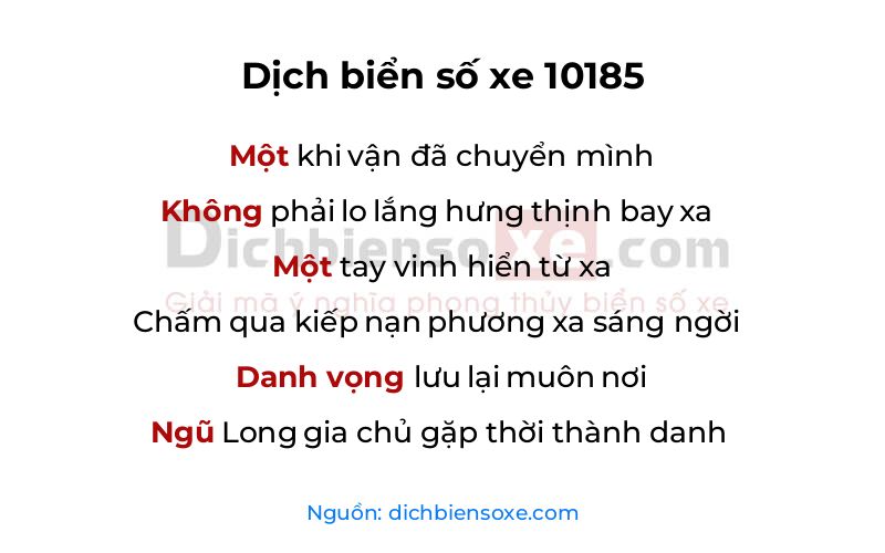 Dịch thơ biển số 10185