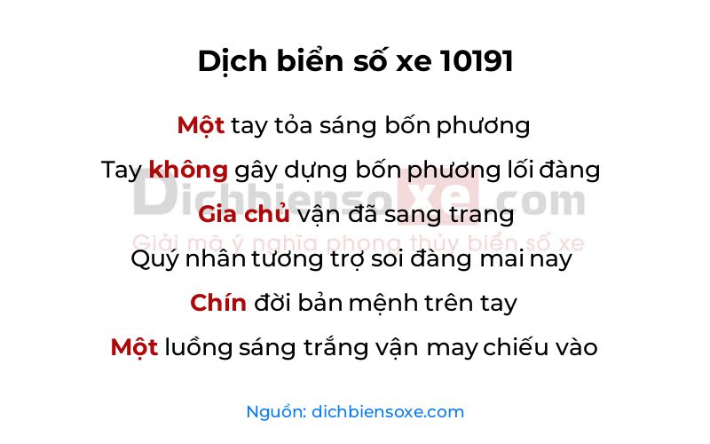 Dịch thơ biển số 10191